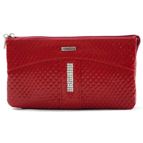 VIA55 női pénztárca kristályokkal, bőr, piros